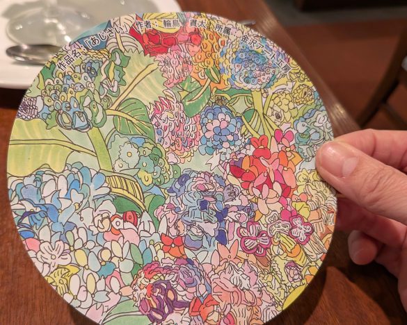 「Fresh Melon Dessert」で使用するコースター