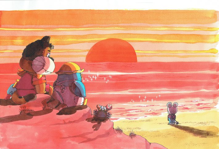 岡部久義氏による原画『ともだちってなんだろな』