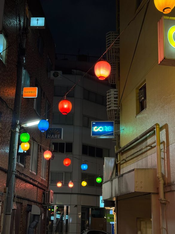 新宿二丁目。レズビアンバーが多く立ち並ぶ「百合の小道」と呼ばれる道