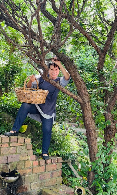 折原みとさん　木登り