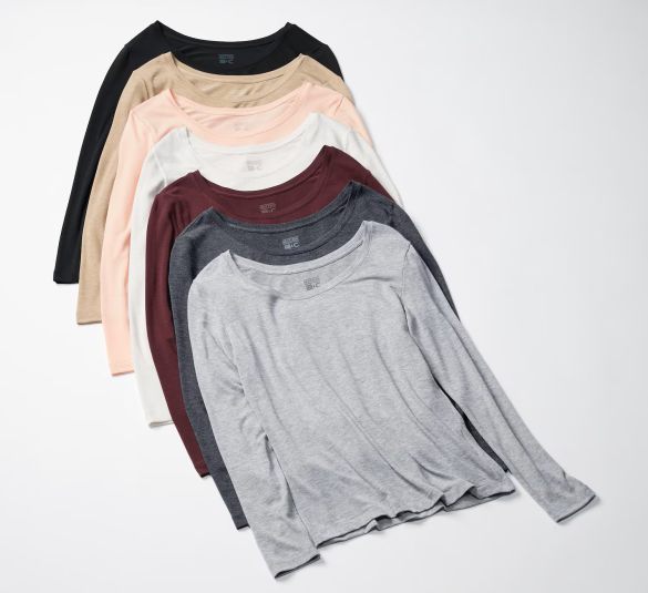 ヒートテックカシミヤブレンド UネックT(ユニクロ公式オンラインストアより)