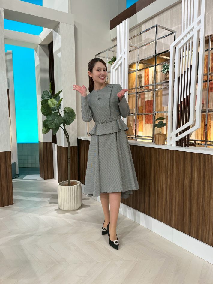 スタジオにて。その日の衣装で