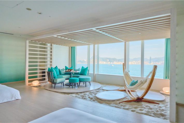 リゾートの浜辺にたたずむ“カバナ” をイメージした客室「海峡カバナスイート」