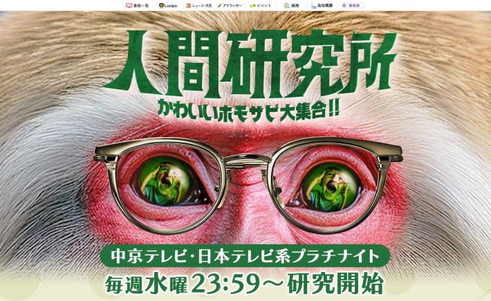 画像：「人間研究所 〜かわいいホモサピ大集合!!〜」中京テレビ公式サイトより